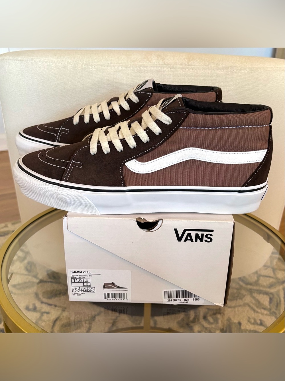 JJJJound Vans Sk8-Mid LX Brown White Mens 11 Rare Vault Skate Shoes